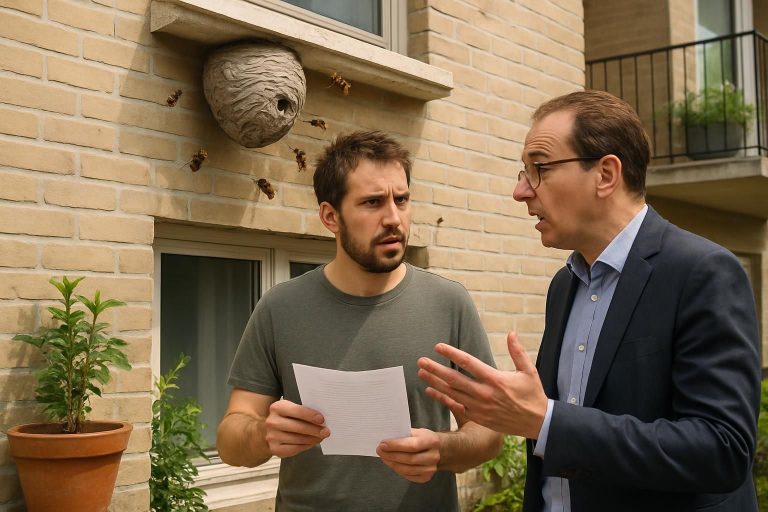 découvrez qui, entre locataire et propriétaire, est responsable du paiement des frais liés à l'enlèvement d'un nid de frelons.